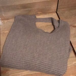Open back gray sweater
